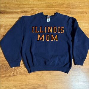 Vintage University Of Illinois Mom Fighting Illini Crewneck Sweatshirt Size M